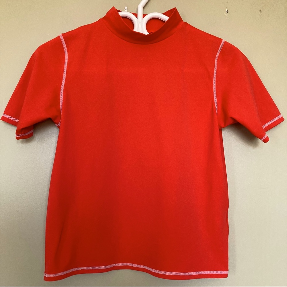 LANDS END Kids Orange UV Protection Sun Shirt EUC